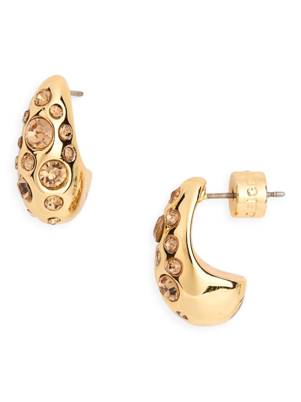 Kurt Geiger London Bombay Pavé CZ Dome Hoop Earrings